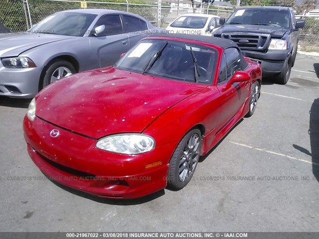 JM1NB353440408186 - 2004 MAZDA MX-5 MIATA LS RED photo 2