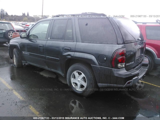 1GNDT13S332201662 - 2003 CHEVROLET TRAILBLAZER  BLACK photo 3