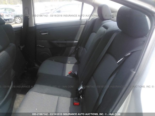 JM1BK12F581100353 - 2008 MAZDA 3 I SILVER photo 8