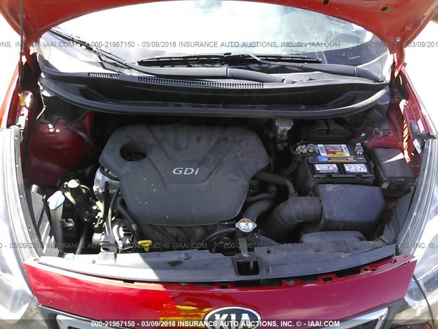 KNADN4A33D6225810 - 2013 KIA RIO EX/SX RED photo 10