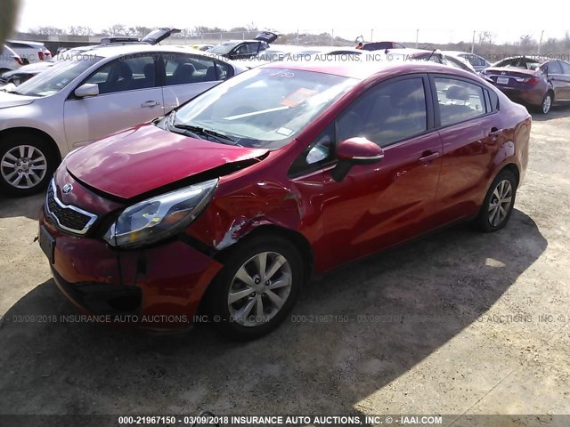 KNADN4A33D6225810 - 2013 KIA RIO EX/SX RED photo 2