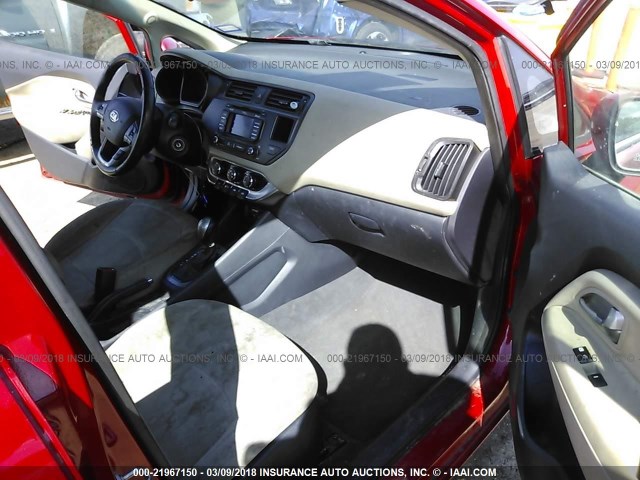 KNADN4A33D6225810 - 2013 KIA RIO EX/SX RED photo 5