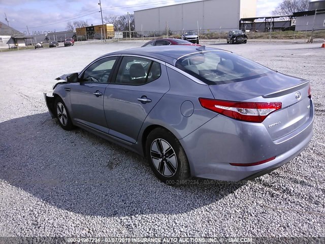 KNAGM4AD4B5004082 - 2011 KIA OPTIMA HYBRID GRAY photo 3