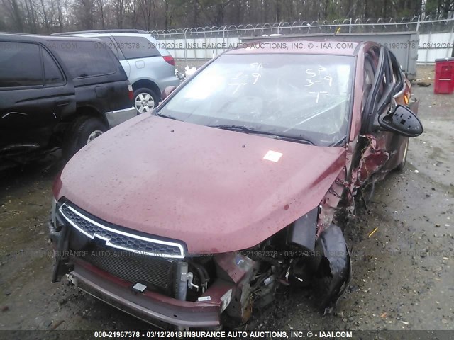 1G1PC5SB3D7204069 - 2013 CHEVROLET CRUZE LT MAROON photo 6