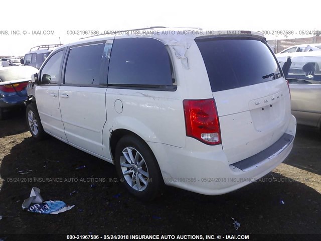 2C4RDGCG0DR685559 - 2013 DODGE GRAND CARAVAN SXT WHITE photo 3