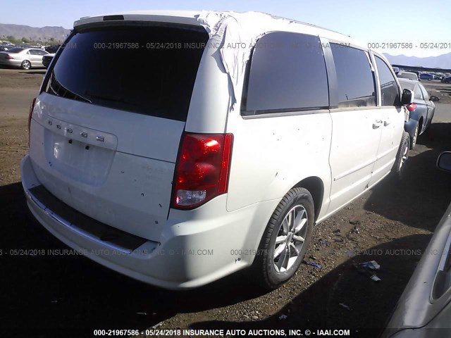 2C4RDGCG0DR685559 - 2013 DODGE GRAND CARAVAN SXT WHITE photo 4