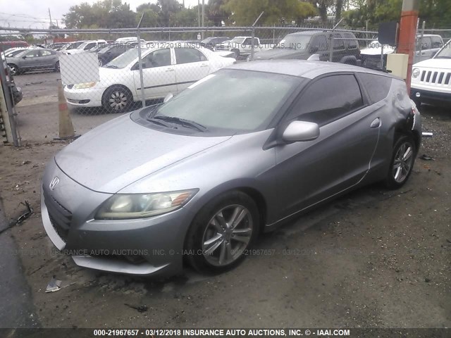 JHMZF1D67BS001906 - 2011 HONDA CR-Z EX SILVER photo 2