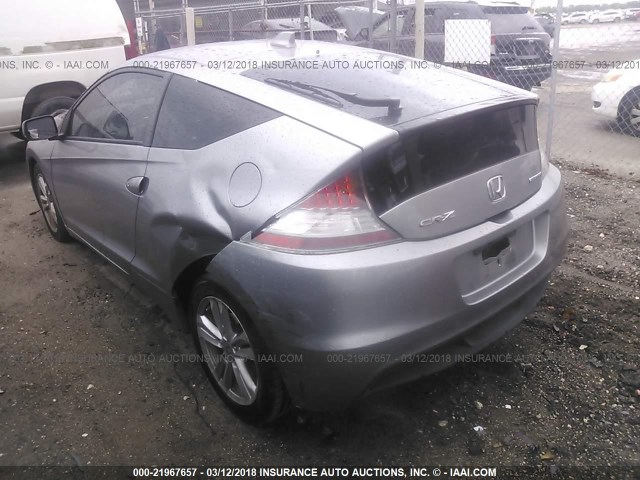 JHMZF1D67BS001906 - 2011 HONDA CR-Z EX SILVER photo 3