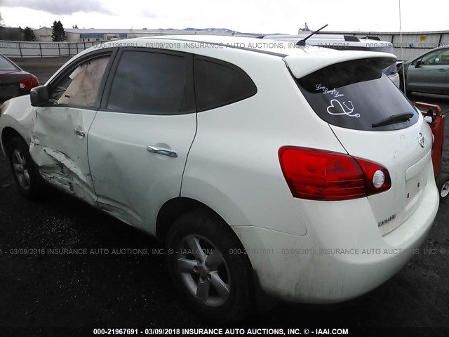 JN8AS5MV8AW132184 - 2010 NISSAN ROGUE S/SL/KROM WHITE photo 3