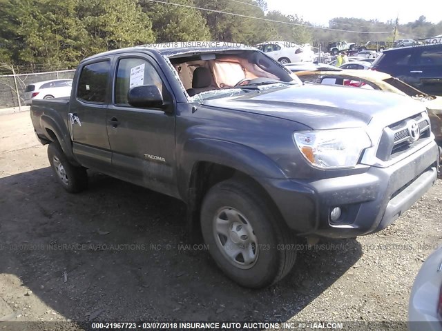 5TFJU4GNXFX077413 - 2015 TOYOTA TACOMA DOUBLE CAB PRERUNNER GRAY photo 1