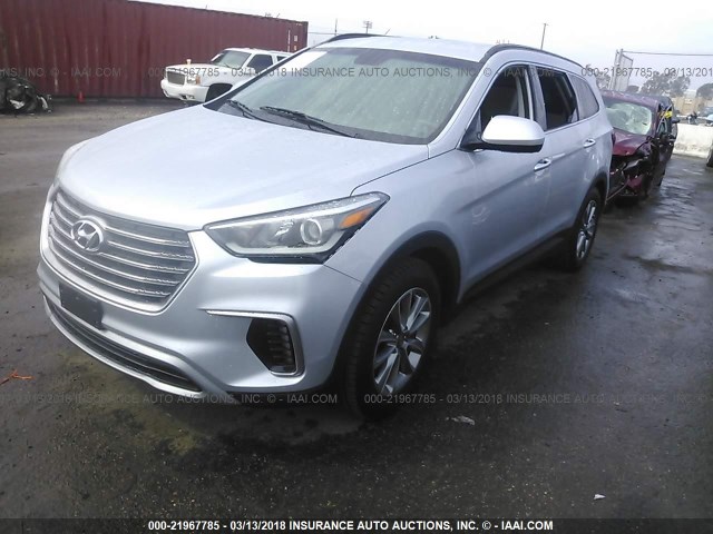 KM8SM4HF1HU239781 - 2017 HYUNDAI SANTA FE SE SILVER photo 2