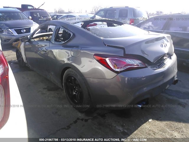 KMHHT6KD1DU099807 - 2013 HYUNDAI GENESIS COUPE 2.0T GRAY photo 3