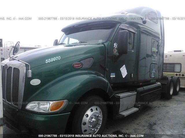 1XP7D49XX9D781592 - 2009 PETERBILT 387 GREEN photo 2