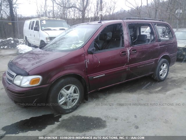 1GNDV13E23D202939 - 2003 CHEVROLET VENTURE LUXURY RED photo 2