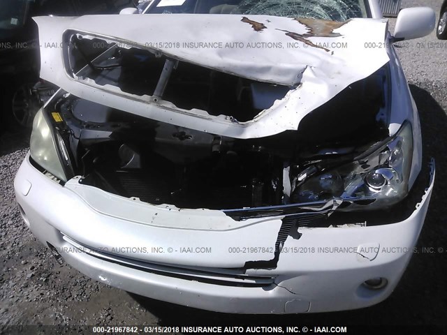 JTJGW31U660002101 - 2006 LEXUS RX 400 WHITE photo 6