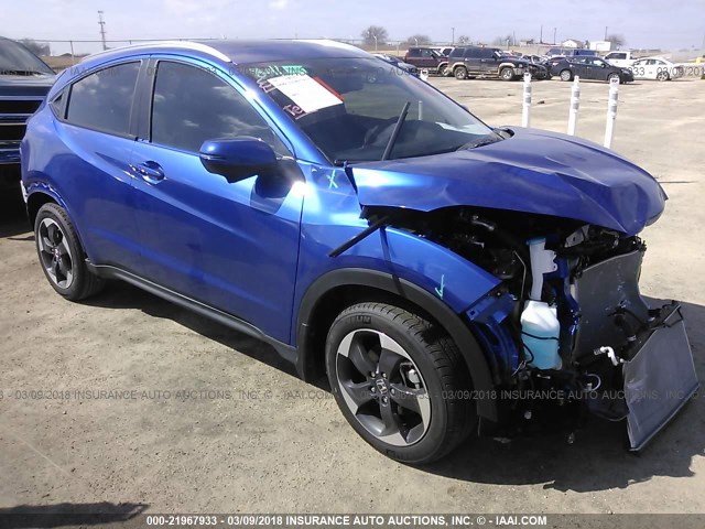 3CZRU5H78JM701274 - 2018 HONDA HR-V EXL BLUE photo 1