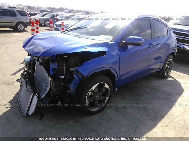 3CZRU5H78JM701274 - 2018 HONDA HR-V EXL BLUE photo 2