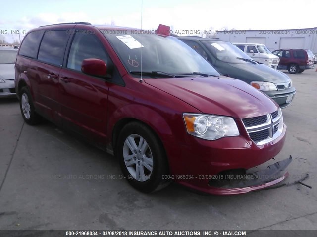 2C4RDGCG9DR758637 - 2013 DODGE GRAND CARAVAN SXT MAROON photo 1