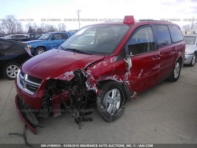 2C4RDGCG9DR758637 - 2013 DODGE GRAND CARAVAN SXT MAROON photo 2