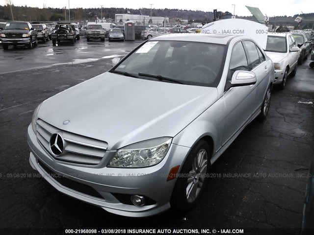 WDDGF54X78R017263 - 2008 MERCEDES-BENZ C 300 SILVER photo 2