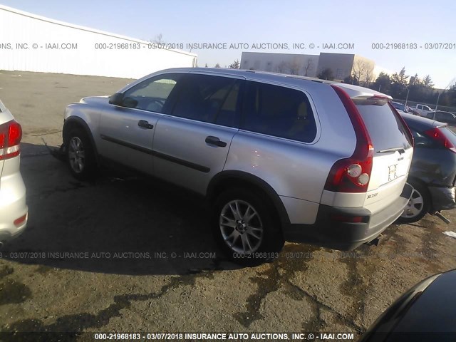 YV1CZ911451158061 - 2005 VOLVO XC90 T6 SILVER photo 3