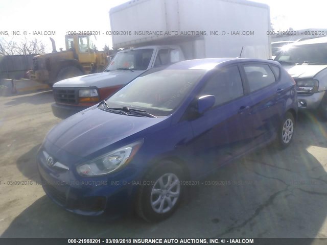 KMHCT5AE4DU091540 - 2013 HYUNDAI ACCENT GLS/GS BLUE photo 2