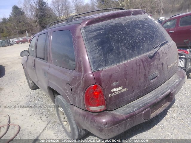 1D4HS48N73F542530 - 2003 DODGE DURANGO SLT BURGUNDY photo 3