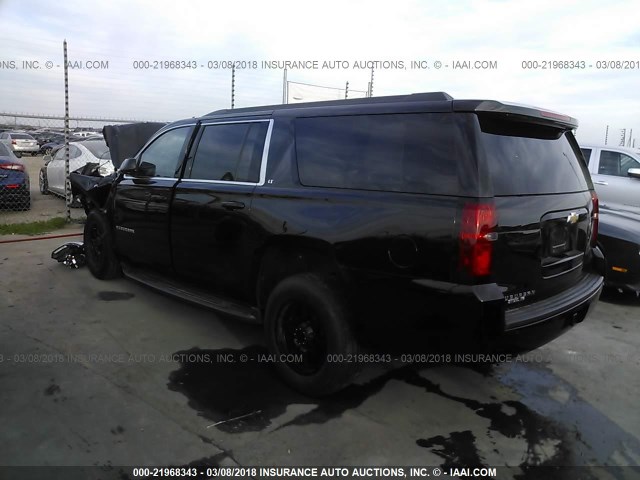 1GNSCJKC0FR180671 - 2015 CHEVROLET SUBURBAN C1500 LT BLACK photo 3