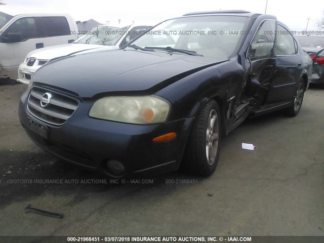 JN1DA31D72T417282 - 2002 NISSAN MAXIMA GLE/GXE/SE BLUE photo 2