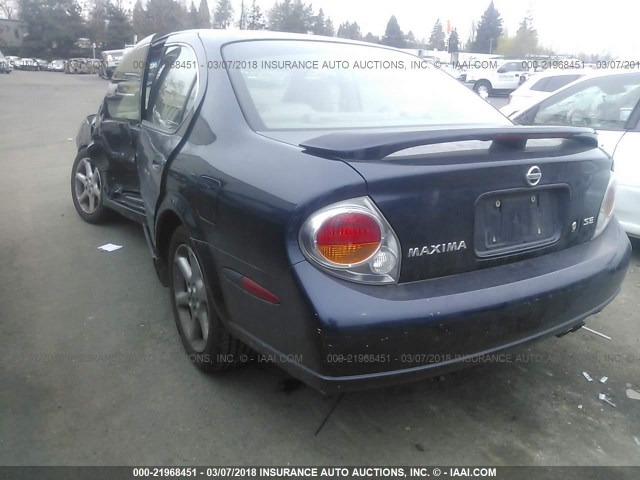 JN1DA31D72T417282 - 2002 NISSAN MAXIMA GLE/GXE/SE BLUE photo 3