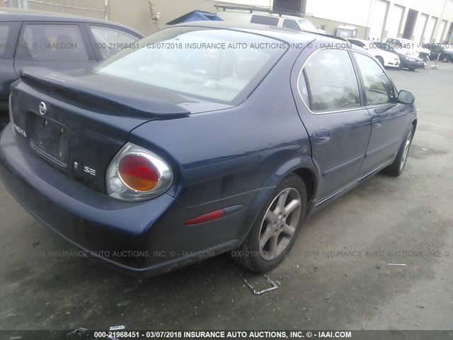 JN1DA31D72T417282 - 2002 NISSAN MAXIMA GLE/GXE/SE BLUE photo 4