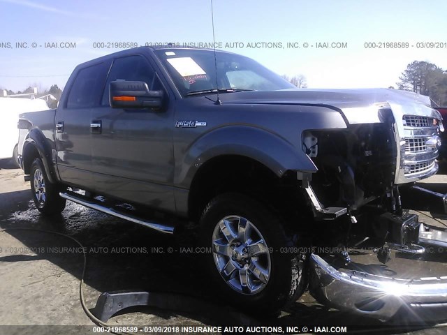 1FTFW1EF5EKF32075 - 2014 FORD F150 SUPERCREW GRAY photo 1