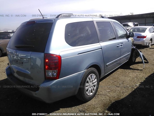 KNDMG4C77C6443437 - 2012 KIA SEDONA LX BLUE photo 4