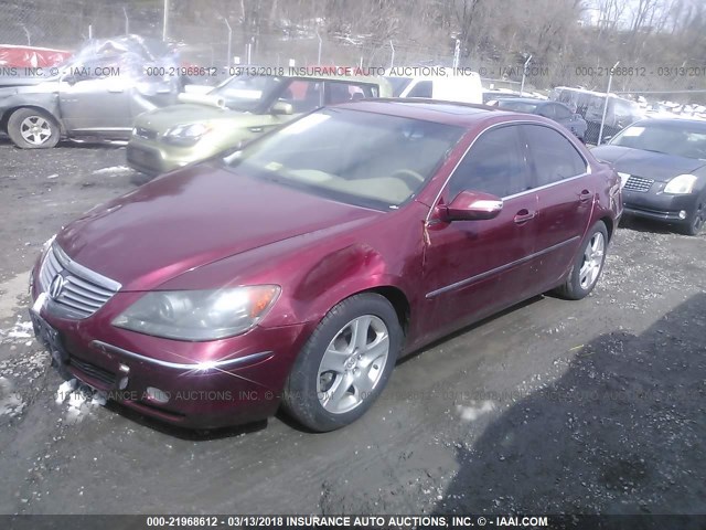 JH4KB16595C002197 - 2005 ACURA RL წითელი ფოტო 2