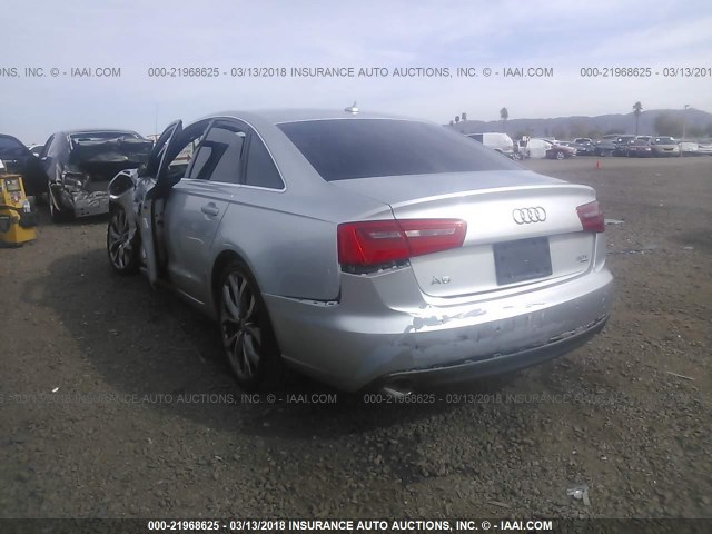 WAUGGAFC0DN135938 - 2013 AUDI A6 PREMIUM PLUS SILVER photo 3