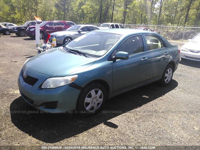 JTDBU4EE0A9117020 - 2010 TOYOTA COROLLA S/LE/XLE GREEN photo 2