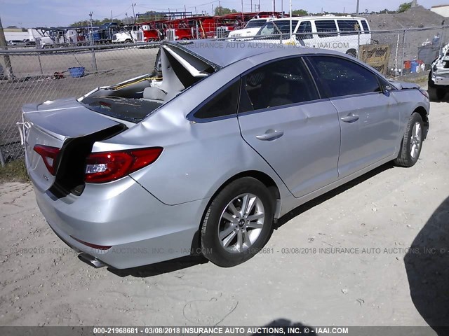 5NPE24AA2FH143798 - 2015 HYUNDAI SONATA ECO SILVER photo 4