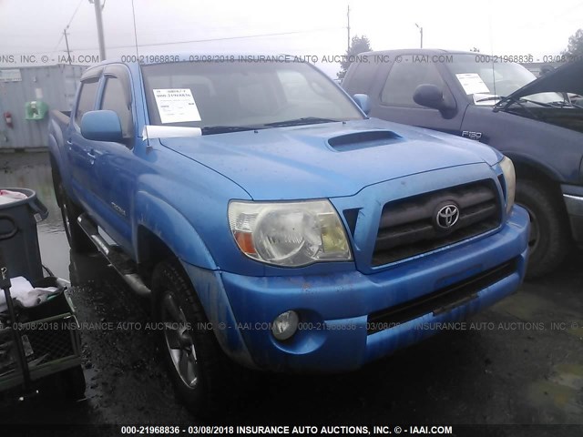 5TELU42N97Z366759 - 2007 TOYOTA TACOMA DOUBLE CAB BLUE photo 1