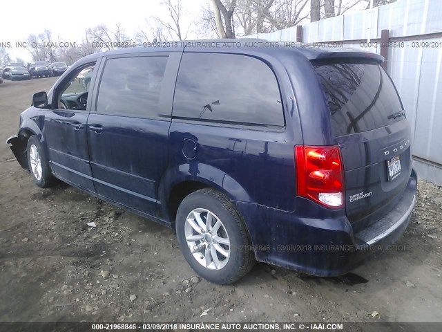 2C4RDGCG3ER477158 - 2014 DODGE GRAND CARAVAN SXT BLUE photo 3