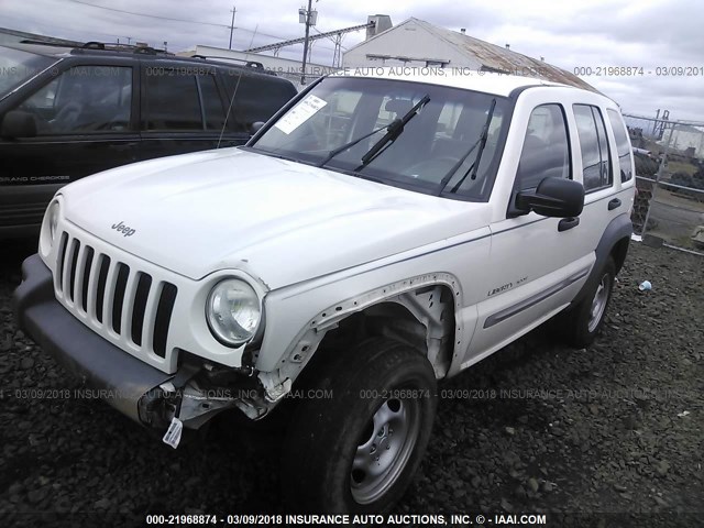 1J4GL48K22W232631 - 2002 JEEP LIBERTY SPORT WHITE photo 2