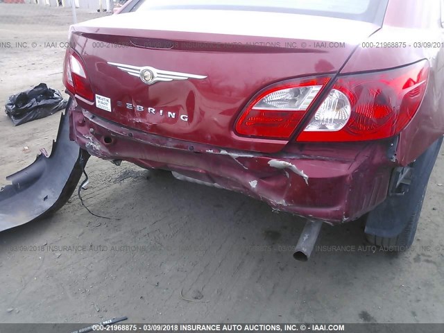 1C3LC66JX8N162695 - 2008 CHRYSLER SEBRING LIMITED RED photo 6