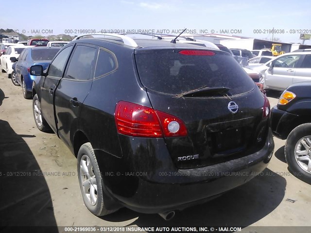 JN8AS58T39W322012 - 2009 NISSAN ROGUE S/SL BLACK photo 3