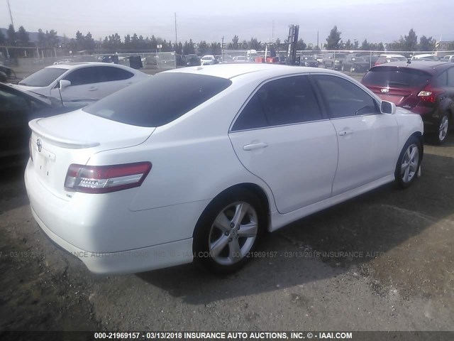 4T1BF3EK3BU765021 - 2011 TOYOTA CAMRY SE/LE/XLE Белый фото 4