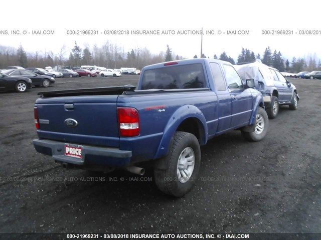 1FTZR45E89PA38444 - 2009 FORD RANGER SUPER CAB BLUE photo 4