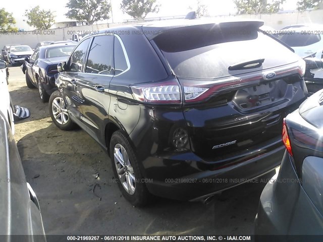 2FMTK3J86FBB06310 - 2015 FORD EDGE SEL BLACK photo 3