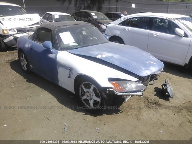 JHMAP11412T007644 - 2002 HONDA S2000 BLUE photo 1