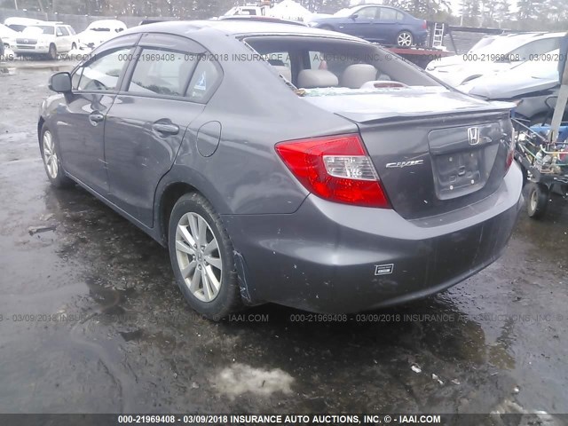 2HGFB2F91CH596131 - 2012 HONDA CIVIC EXL GRAY photo 3