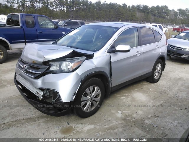 2HKRM3H59EH503761 - 2014 HONDA CR-V EX SILVER photo 2