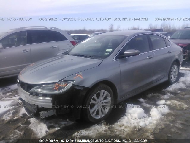 1C3CCCABXFN758160 - 2015 CHRYSLER 200 LIMITED SILVER photo 2