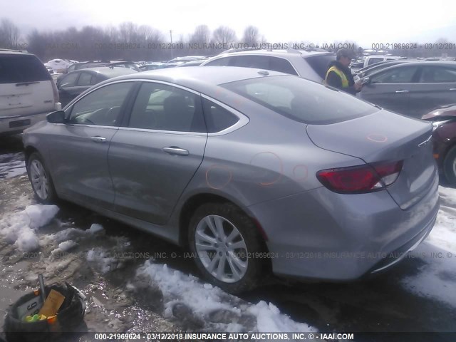 1C3CCCABXFN758160 - 2015 CHRYSLER 200 LIMITED SILVER photo 3